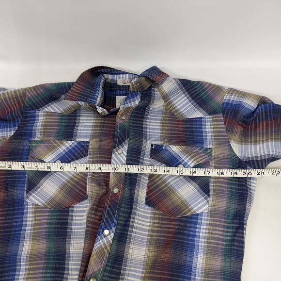 Vintage Dry Goods Saugatuck Rainbow Plaid Wester button down, short sleeve, med - Picture 8 of 11
